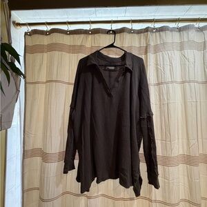 We The Free Green Waffle Knit Pullover